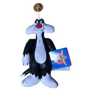 Vintage 1997 Looney Tunes Sylvester Cat Vinyl Plush 8" Window Suction Cup Toy